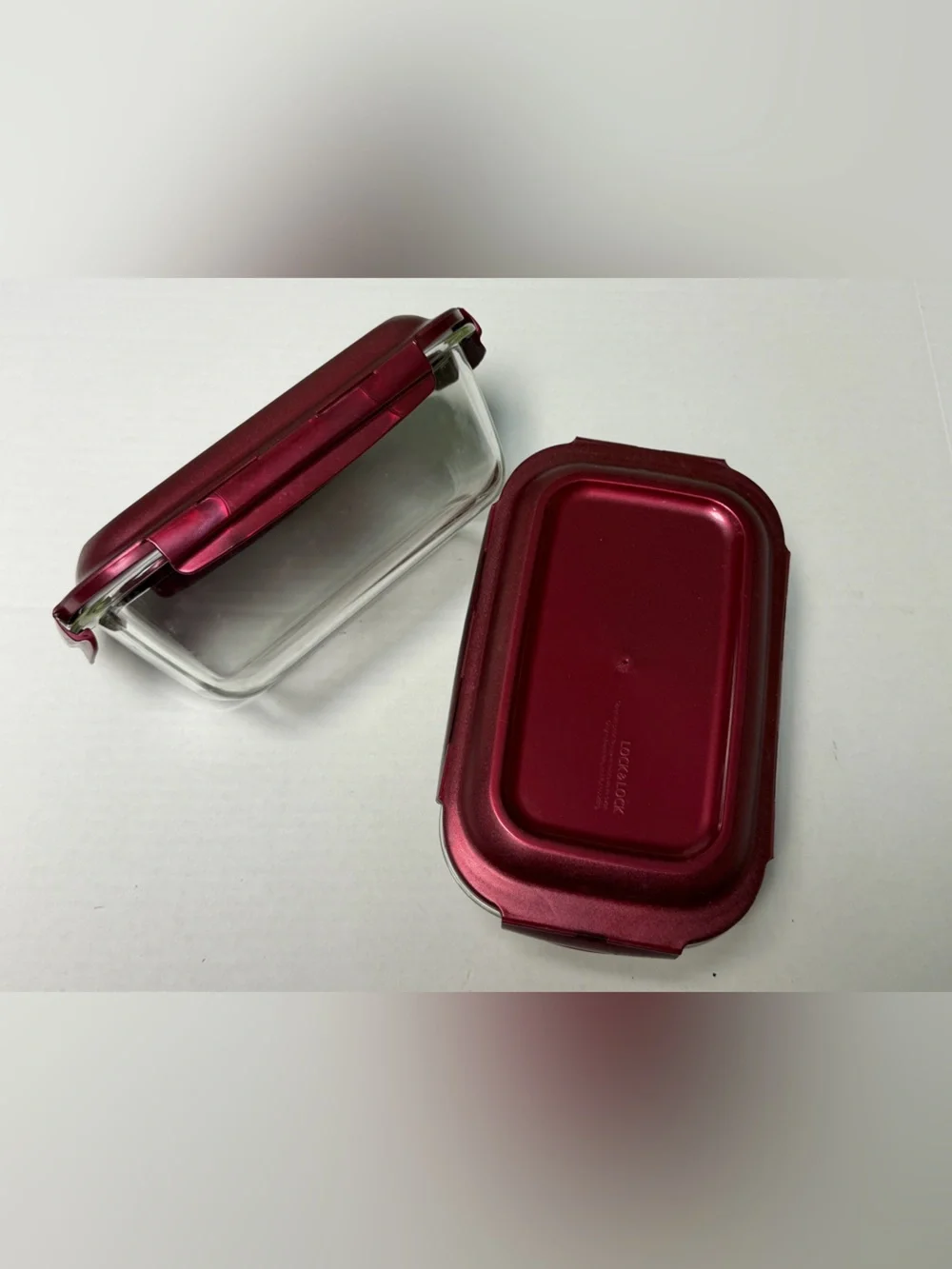 Set of 2 Lock & Lock Glass Loaves with Locking Lids